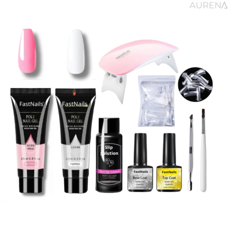 Kit Completo para Alongamento de Unhas em Casa com Molde F1 - Aurena