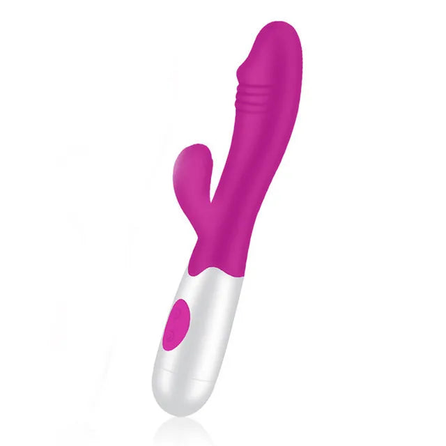 Vibrador de Silicone com Estimulador no Ponto G e Clitóris - Aurena